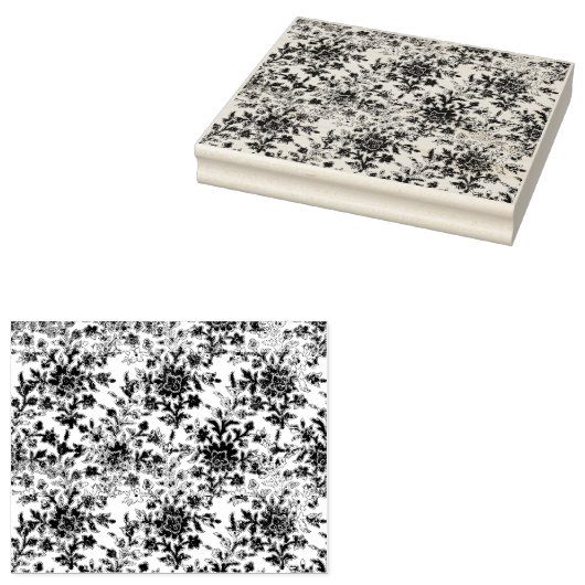 Frans Grungy Bloemen Textured Pattern Rubber Stamp Rubberstempel (Gestempeld)