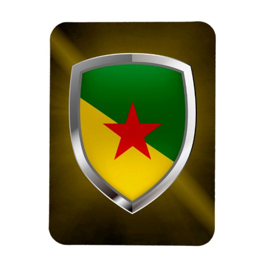 Frans Guyana Mettalic Emblem Magneet (Verticaal)