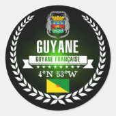 Frans-Guyana Ronde Sticker (Voorkant)