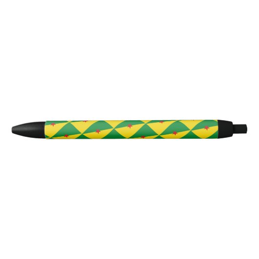 Frans-Guyana vlag balpen Zwarte Inkt Pen (Voorkant)