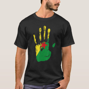 Frans Guyana Vlag Hand Mannen Vrouwen Kinder T-shirt