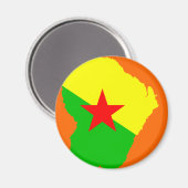 FRANS-Guyana vlag kaart Magneet (Voorkant / Achterkant)