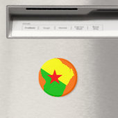 FRANS-Guyana vlag kaart Magneet (Insitu (Vaatwasser))