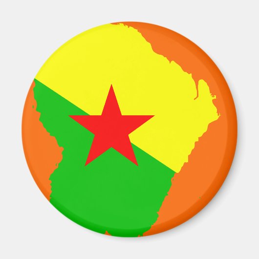 FRANS-Guyana vlag kaart Magneet (Voorkant)