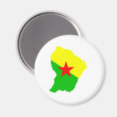 Frans-Guyana Vlag Kaart op ware grootte Magneet (Voorkant / Achterkant)