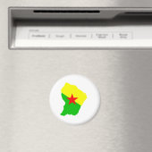 Frans-Guyana Vlag Kaart op ware grootte Magneet (Insitu (Vaatwasser))