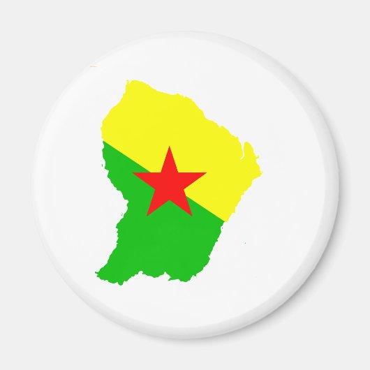 Frans-Guyana Vlag Kaart op ware grootte Magneet (Voorkant)
