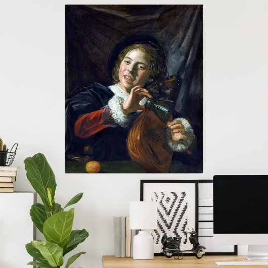 Frans Hals Boy met een Lute Poster (Thuiskantoor)