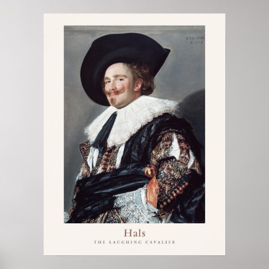 Frans Hals Lachend Cavalier Classic Elegance Poster (Voorkant)