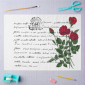 Frans handschrift en ontwerp Rode Roos Serie 14 Tissuepapier (Craft)