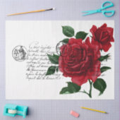 Frans handschrift en ontwerp Rode Rozen Serie 11 Tissuepapier (Craft)