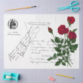 Frans handschrift en ontwerp Rode Rozen Serie 15 Tissuepapier (Craft)