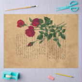 Frans handschrift en ontwerp Rode Rozen Serie 2 Tissuepapier (Craft)