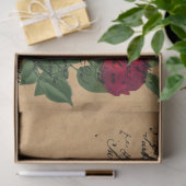 Frans handschrift en ontwerp Rode Rozen Serie 4 Tissuepapier (Geschenk)