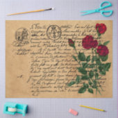 Frans handschrift en ontwerp Rode Rozen Serie 4 Tissuepapier (Craft)