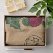 Frans handschrift en ontwerp Rode Rozen Serie 5 Tissuepapier (Geschenk)