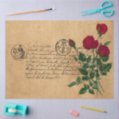 Frans handschrift en ontwerp Rode Rozen Serie 5 Tissuepapier (Craft)