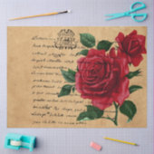 Frans handschrift en ontwerp Rode Rozen Serie 8 Tissuepapier (Craft)