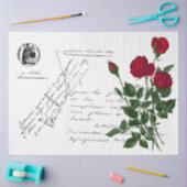 Frans Handschrift en Red Rose Series Design 15 Tissuepapier (Craft)