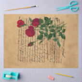 Frans Handschrift en Red Rose Series Design 1 Tissuepapier (Craft)