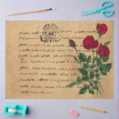 Frans Handschrift en Red Rose Series Design 7 Tissuepapier (Craft)