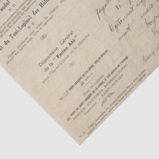  Frans handschrift Tissuepapier (Detail)