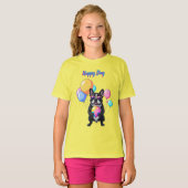 Frans Happy Day Franse Bulldog T-shirt (Voorkant volledig)