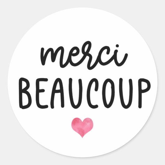 Frans Hartelijk dank, Merci Beaucoup Ronde Sticker (Voorkant)