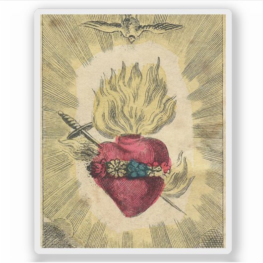  Frans Heilig Hart Ontwerp Sticker (Voorkant)
