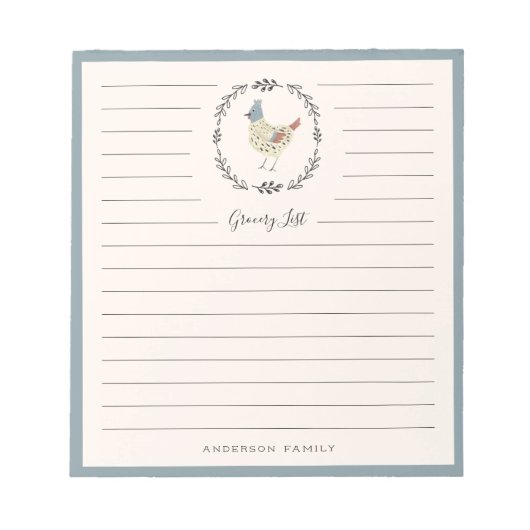 Frans Hen Grocery Notitieblok (Voorkant)