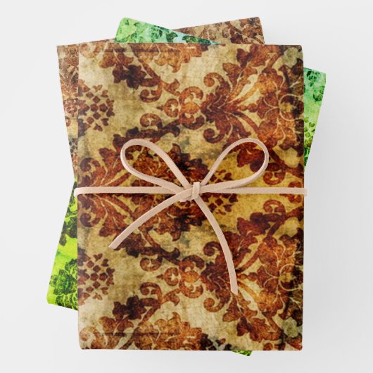  Frans Herfst Bruin Damask Dank u Inpakpapier Vel (In situ)