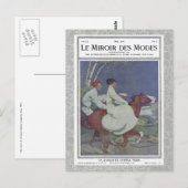 Frans Hoesje van het Tijdschrift met paardenrenne Briefkaart (Voorkant / Achterkant)