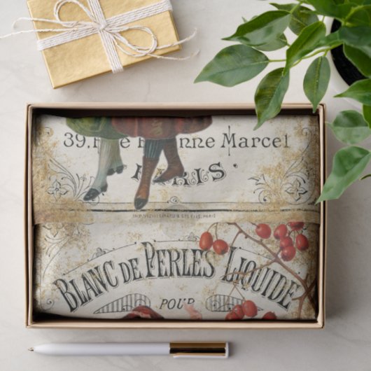 Frans holiday-decoupage Craft Tissuepapier (Geschenk)