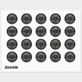 Frans honingetiket met Heraldic Bee Black Ronde Sticker (Vel)