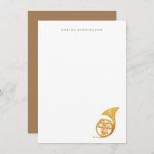 Frans hoorn briefpapier - Instrument Note Cards Notitiekaartje (Voorkant / Achterkant)
