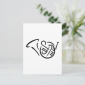 Frans hoorn-instrument briefkaart (Staand voorkant)