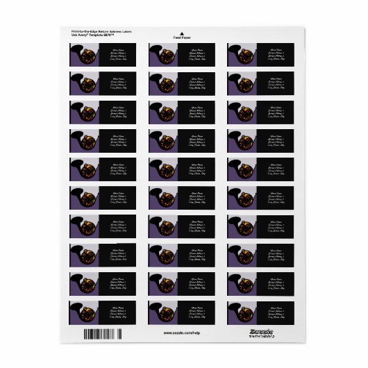 Frans hoornlabel etiket (Full Sheet)