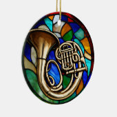 Frans hoornmuziekinstrument keramisch ornament (Rechts)