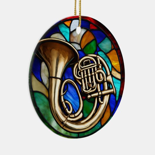 Frans hoornmuziekinstrument keramisch ornament (Rechts)