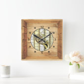 Frans Horn ~ 3 Dimensional ~ Folk Art Box ~ ~ Vierkante Klok (Huis)