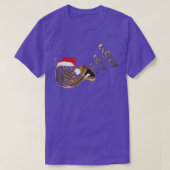 Frans horn Music Shirt Santa Hat Kerstmis Musica (Design voorkant)