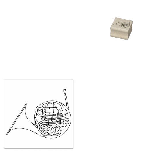 Frans Horn Musician Band Teacher Rubber Stamp Rubberstempel (Gestempeld)