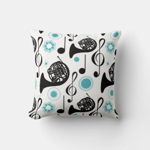 Frans Horn Player Gift Muzieknoten Band Orchestra Kussen