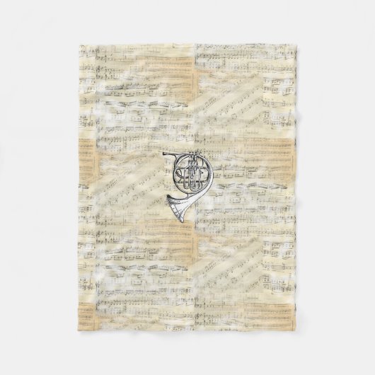 Frans Horn Sheet Music Fleece Blanket (Voorkant)