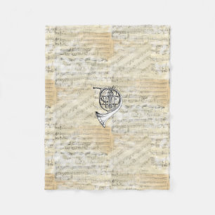  Frans Horn Sheet Music Fleece Blanket Deken