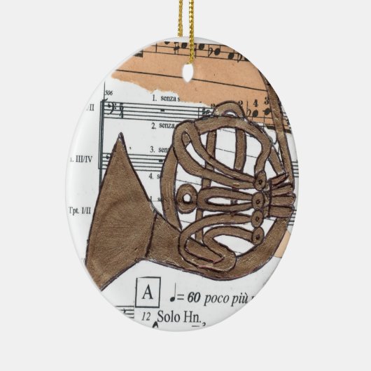 (Frans) Horn-sierplant Keramisch Ornament (Rechts)