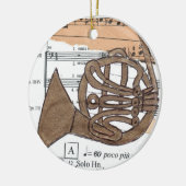 (Frans) Horn-sierplant Keramisch Ornament (Links)