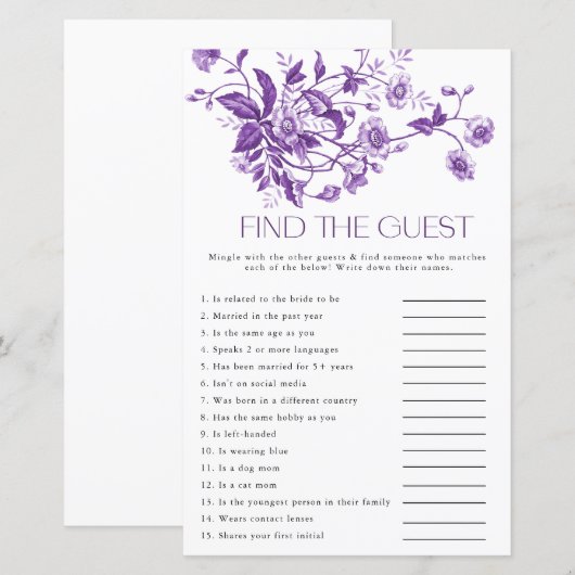 Frans hotel Floral Vind het gast bruidsspel (Voorkant / Achterkant)