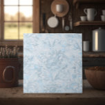 Frans huisje Dusty Blue Floral Tegeltje<br><div class="desc">Met een romantisch stoffig blauw bloemenontwerp doen deze tegels denken aan Franse huisjes en gezellige ruimtes. Een unieke toevoeging aan keuken of badkamer backsplashes.</div>