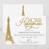 Frans Huwelijksreis in Parijs Eiffel Couples Douch Kaart (Voorkant / Achterkant)